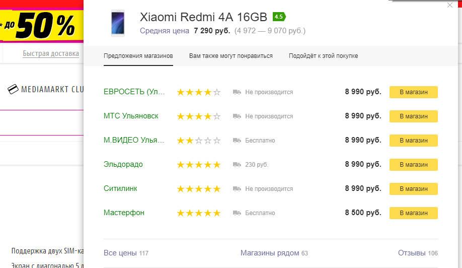 Смартфон Xiaomi RedMI 4A 16GB