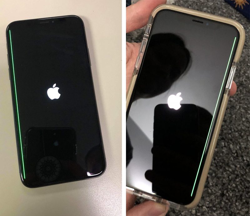 iPhone X: зеленая полоса