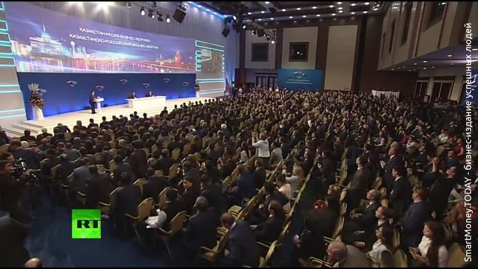Путин и Назарбаев: бизнес-форум в Астане прямая трансляция