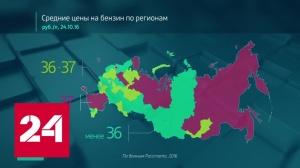 Средние цены на бензин и дизтопливо в России 2016
